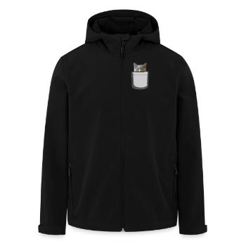 Süsse Katze in Tasche Lustige Katzen Geschenk - Recycelte Männer Softshell-Jacke von Stanley/Stella - Schwarz - Vorne - AI Model Male 185 light (185cm)