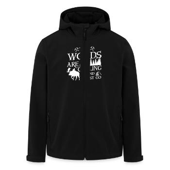 The woods are calling and i must go - Recycelte Männer Softshell-Jacke von Stanley/Stella - Schwarz - Vorne - AI Model Male 185 light (185cm)