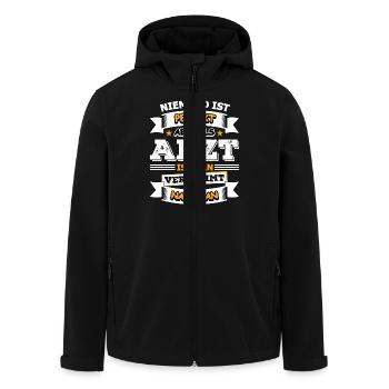 Arzt - Recycelte Männer Softshell-Jacke von Stanley/Stella - Schwarz - Vorne - AI Model Male 185 light (185cm)