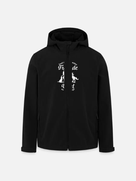 Pferd Hund - Zwei meiner besten Freunde - Recycelte Männer Softshell-Jacke von Stanley/Stella - Schwarz