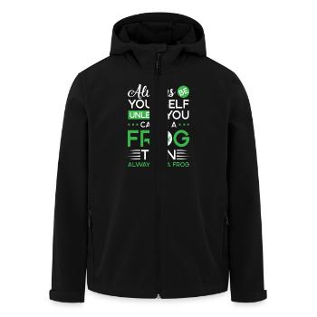 Always be yourself unless you can be a Frog - Recycelte Männer Softshell-Jacke von Stanley/Stella - Schwarz - Vorne - AI Model Male 185 light (185cm)