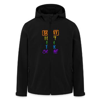Think Straight - Gay Pride - Veste softshell homme en polyester recyclé Stanley/Stella - noir - Devant - AI Model Male 185 light (185cm)