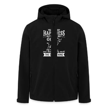 You can't buy happiness but you can buy goat - Recycelte Männer Softshell-Jacke von Stanley/Stella - Schwarz - Vorne - AI Model Male 185 light (185cm)