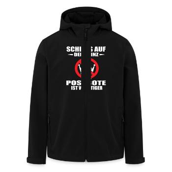 POSTBOTE-Scheiss auf den Prinz Geschenk - Recycelte Männer Softshell-Jacke von Stanley/Stella - Schwarz - Vorne - AI Model Male 185 light (185cm)