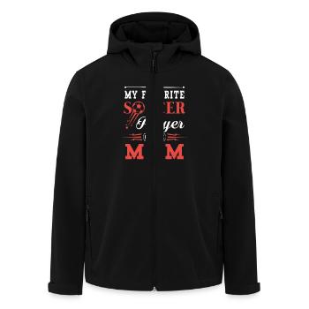 My favorite soccer player calls me mom - mum gift - Recycelte Männer Softshell-Jacke von Stanley/Stella - Schwarz - Vorne - AI Model Male 185 light (185cm)