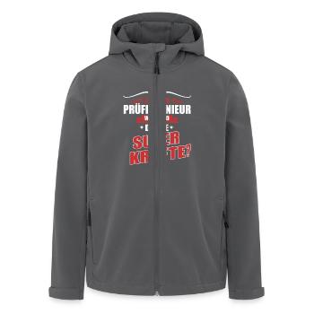 PRÜFINGENIEUR-Superkräfte GESCHENK - Recycelte Männer Softshell-Jacke von Stanley/Stella - Anthrazit - Vorne - AI Model Male 185 light (185cm)
