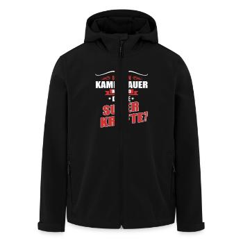 KAMINBAUER-Superkräfte GESCHENK - Recycelte Männer Softshell-Jacke von Stanley/Stella - Schwarz - Vorne - AI Model Male 185 light (185cm)