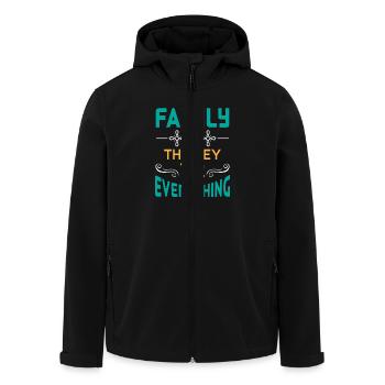 Family is the key to everything lovely & cute - Veste softshell homme en polyester recyclé Stanley/Stella - noir - Devant - AI Model Male 185 light (185cm)