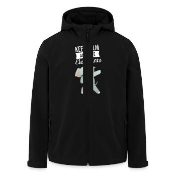 Keep Calm And Love Elephants - Dabbing Elephant - Recycelte Männer Softshell-Jacke von Stanley/Stella - Schwarz - Vorne - AI Model Male 185 light (185cm)