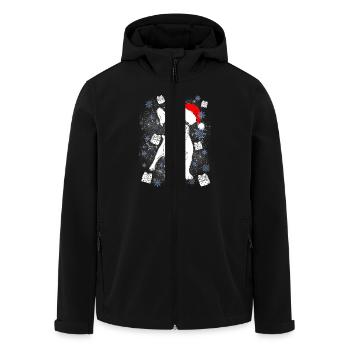 French Bulldog Santa Christmas gift - Men’s Recycled Softshell Jacket by Stanley/Stella - black - Front - AI Model Male 185 light (185cm)