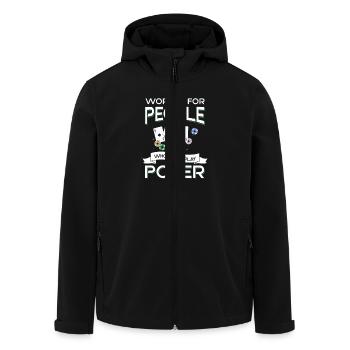 Work is for people wo can't play Poker - Men’s Recycled Softshell Jacket by Stanley/Stella - black - Front - AI Model Male 185 light (185cm)