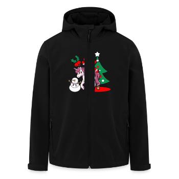 Santa Unicorn Santa Claus Christmas gift - Men’s Recycled Softshell Jacket by Stanley/Stella - black - Front - AI Model Male 185 light (185cm)