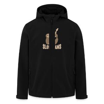 Slow Jams - fun bass guitar sloth gift - Recycelte Männer Softshell-Jacke von Stanley/Stella - Schwarz - Vorne - AI Model Male 185 light (185cm)