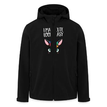 I Make Cute Look Easy - Unicorn - Men’s Recycled Softshell Jacket by Stanley/Stella - black - Front - AI Model Male 185 light (185cm)
