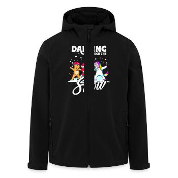Dabbing Santa Dab Katze Einhorn Weihnachten - Recycelte Männer Softshell-Jacke von Stanley/Stella - Schwarz - Vorne - AI Model Male 185 light (185cm)