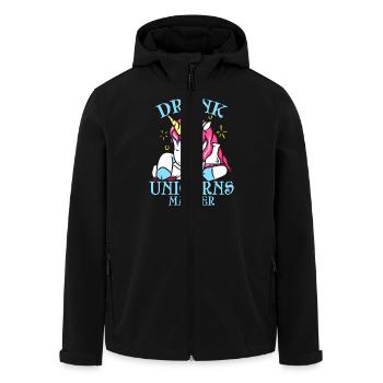 Einhorn Geschenk Drunk Unicorns Matter - Recycelte Männer Softshell-Jacke von Stanley/Stella - Schwarz - Vorne - AI Model Male 185 light (185cm)