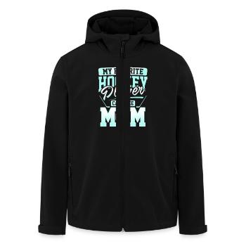 Eishockey Mama Favorite Hockey Player Geschenk - Recycelte Männer Softshell-Jacke von Stanley/Stella - Schwarz - Vorne - AI Model Male 185 light (185cm)