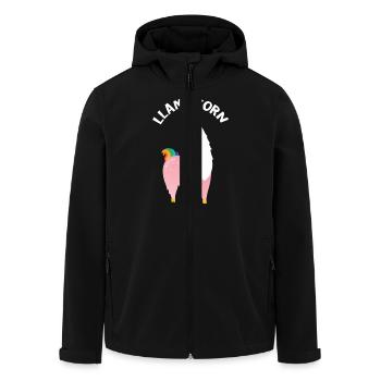 Unicorn + Llama = Llamacorn - Men’s Recycled Softshell Jacket by Stanley/Stella - black - Front - AI Model Male 185 light (185cm)