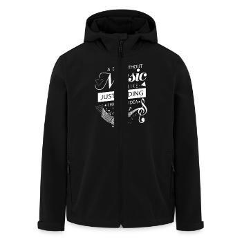 A day without music is like Just Kidding no idea - Veste softshell homme en polyester recyclé Stanley/Stella - noir - Devant - AI Model Male 185 light (185cm)