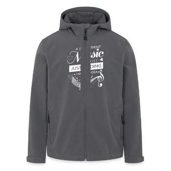 A day without music is like Just Kidding no idea - Recycelte Männer Softshell-Jacke von Stanley/Stella - Anthrazit - Vorne - AI Model Male 185 light (185cm)