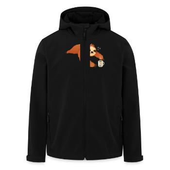 Sloth Love Coffee - Men’s Recycled Softshell Jacket by Stanley/Stella - black - Front - AI Model Male 185 light (185cm)