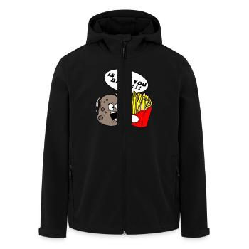 Kartoffel Pommes Frites Bruder Geschenk - Recycelte Männer Softshell-Jacke von Stanley/Stella - Schwarz - Vorne - AI Model Male 185 light (185cm)