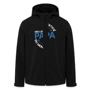 Certifié papa t-shirt cadeau père - Veste softshell homme en polyester recyclé Stanley/Stella - noir - Devant - AI Model Male 185 light (185cm)