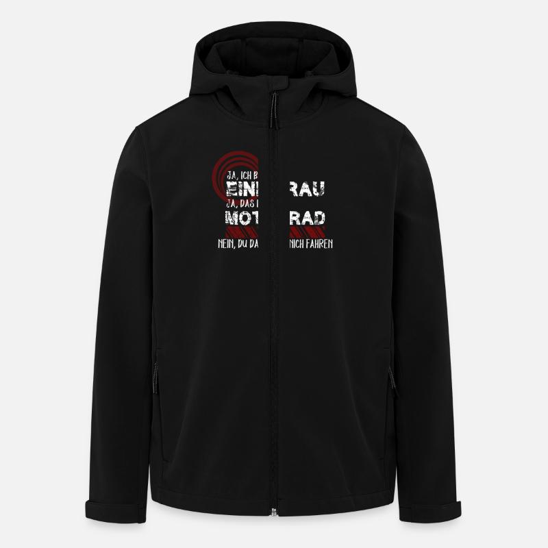 Motorrad - Ja ich bin eine Frau Geschenk - Recycelte Männer Softshell-Jacke von Stanley/Stella - Schwarz