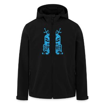 I walk on water what's your Superpower - Hockey - Men’s Recycled Softshell Jacket by Stanley/Stella - black - Front - AI Model Male 185 light (185cm)