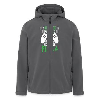 My game is paused feed me pizza - Veste softshell homme en polyester recyclé Stanley/Stella - charbon - Devant - AI Model Male 185 light (185cm)
