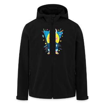 Cool 90s Style Panda - Recycelte Männer Softshell-Jacke von Stanley/Stella - Schwarz - Vorne - AI Model Male 185 light (185cm)