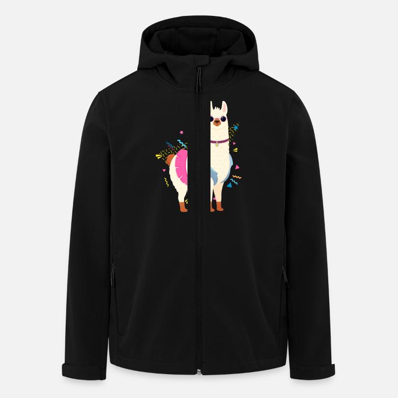 90s Style Llama - Recycelte Männer Softshell-Jacke von Stanley/Stella - Schwarz