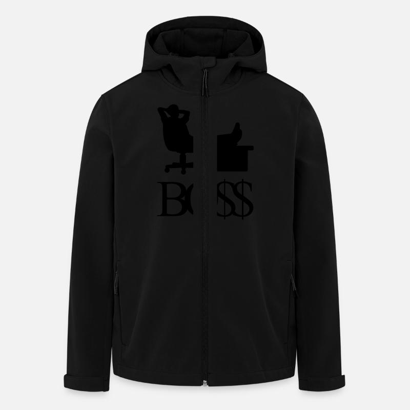 boss_f1 - Veste softshell homme en polyester recyclé Stanley/Stella - noir