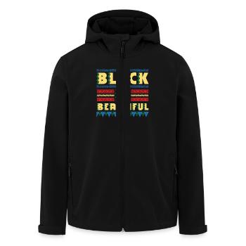 Black is Beautiful - natural african gift design - Recycelte Männer Softshell-Jacke von Stanley/Stella - Schwarz - Vorne - AI Model Male 185 light (185cm)
