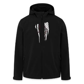 Firefighter USA - fireman hazardous flag design - Recycelte Männer Softshell-Jacke von Stanley/Stella - Schwarz - Vorne - AI Model Male 185 light (185cm)