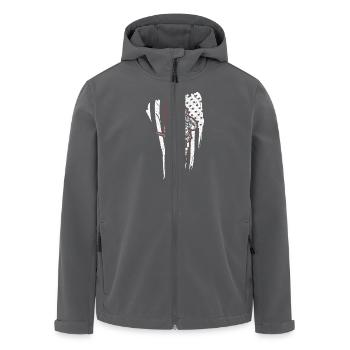 Firefighter USA - fireman hazardous flag design - Men’s Recycled Softshell Jacket by Stanley/Stella - anthracite - Front - AI Model Male 185 light (185cm)