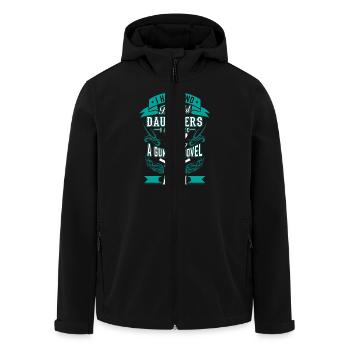 Two beautiful daughters a gun a shovel an alibi - Men’s Recycled Softshell Jacket by Stanley/Stella - black - Front - AI Model Male 185 light (185cm)