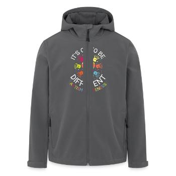 It's ok to be different - Autism Awareness - Veste softshell homme en polyester recyclé Stanley/Stella - charbon - Devant - AI Model Male 185 light (185cm)