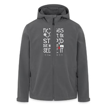 Nurses can't fix stupid we can sedate #nurselife - Men’s Recycled Softshell Jacket by Stanley/Stella - anthracite - Front - AI Model Male 185 light (185cm)