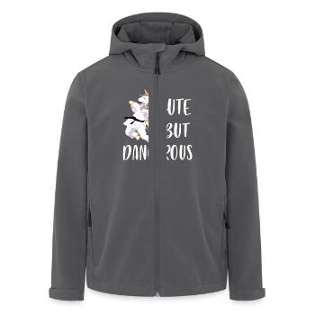Cute but Dangerous - Unicorn Karate Taekwondo - Recycelte Männer Softshell-Jacke von Stanley/Stella - Schwarz - Vorne - AI Model Male 185 light (185cm)