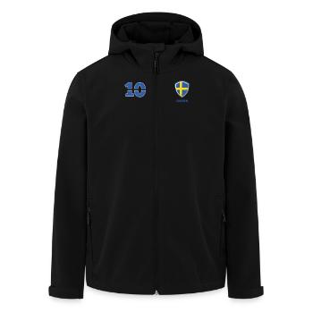 Schweden Jersey retro Trikot 2018 Style - Recycelte Männer Softshell-Jacke von Stanley/Stella - Schwarz - Vorne - AI Model Male 185 light (185cm)
