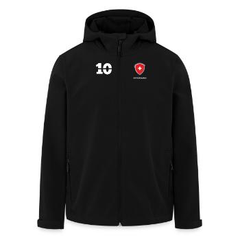 Schweiz Jersey retro Trikot 2018 Style - Recycelte Männer Softshell-Jacke von Stanley/Stella - Schwarz - Vorne - AI Model Male 185 light (185cm)