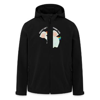 Pretty Isn't A Clothing Size - Elephant Unicorn - Men’s Recycled Softshell Jacket by Stanley/Stella - black - Front - AI Model Male 185 light (185cm)