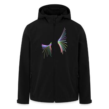 Colorful Spaghetti - Men’s Recycled Softshell Jacket by Stanley/Stella - black - Front - AI Model Male 185 light (185cm)