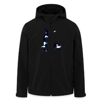 Killer Whale Family - Recycelte Männer Softshell-Jacke von Stanley/Stella - Schwarz - Vorne - AI Model Male 185 light (185cm)