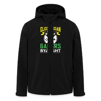 Electrician by Day Gamers by Night - arcade player - Recycelte Männer Softshell-Jacke von Stanley/Stella - Schwarz - Vorne - AI Model Male 185 light (185cm)