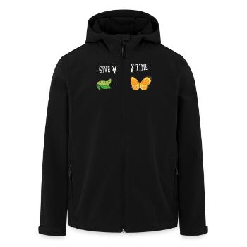 Give Yourself Time. Butterfly Design - Veste softshell homme en polyester recyclé Stanley/Stella - noir - Devant - AI Model Male 185 light (185cm)