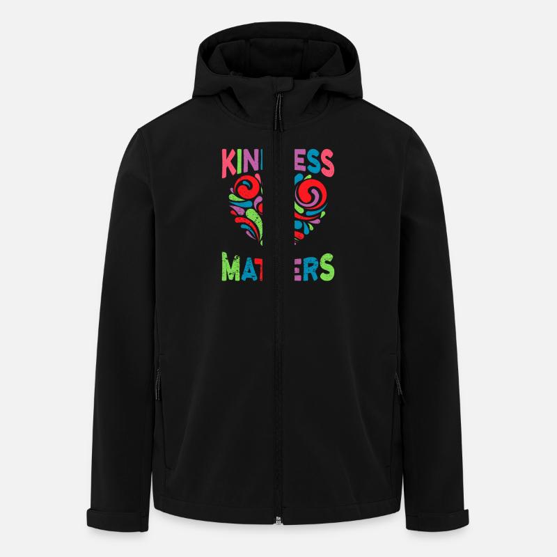Kindness Matters - love heart kids - Men’s Recycled Softshell Jacket by Stanley/Stella - black