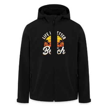 Life is better at the beach by XLX Design - Recycelte Männer Softshell-Jacke von Stanley/Stella - Schwarz - Vorne - AI Model Male 185 light (185cm)