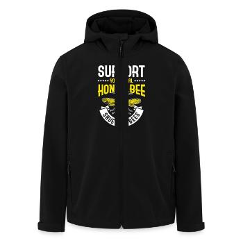 Support your local Honey Bee Save the Bees - Recycelte Männer Softshell-Jacke von Stanley/Stella - Schwarz - Vorne - AI Model Male 185 light (185cm)